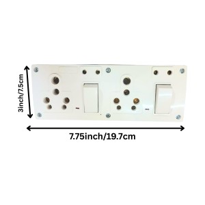 4 Universal Socket with 2 Switch Wall Plate, Multi Plug Electrical Outlet Board, Heavy Duty ABS, Home & Office Power Extension Wall Socket 4 Universal Socket with 2 Switch Wall Plate, Multi Plug Electrical Outlet Board, Heavy Duty ABS, Home & Office Power Extension Wall Socket
