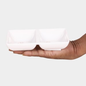 Melamine Snack Plate, 2 Partitions - (M1335) Melamine Snack Plate, 2 Partitions - (M1335)