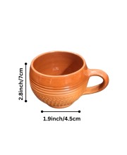 Terracotta Tea Cups with Handle (Set of 2) | Handcrafted Clay Kulhad Cups | Eco-Friendly Traditional Tea & Coffee Cups. Terracotta Tea Cups with Handle (Set of 2) | Handcrafted Clay Kulhad Cups | Eco-Friendly Traditional Tea & Coffee Cups.