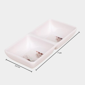 Melamine Snack Plate, 2 Partitions - (M1335) Melamine Snack Plate, 2 Partitions - (M1335)