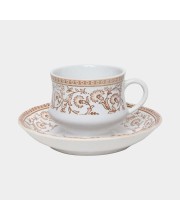 Hitech Sales 160 ml Stoneware Cup & Saucer Set White | Microwave Safe Ceramic Cup | Ideal for Daily Use