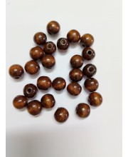 HiTechMArt 100pcs Wooden Beads – 12mm Round Loose Wood Beads for DIY Jewelry Making, Craft Projects, Hair Braiding & Decorations – Smooth Polished Finish (Dark Brown)