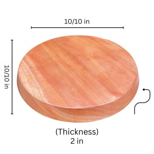 Round Segun Wood Serving Plate – 10 x 10 Inch | Natural Handcrafted Wooden Platter for Dining, Kitchen & Home Decor