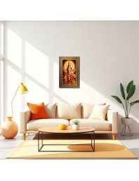 Durga Matha Digital Golden Balck Color Photo Frame | Hindu Religious Wall Decor | 12x18 Inches - Inspirational Wall Art for Office, Home Decor - Ideal Spiritual Gift (F16892)