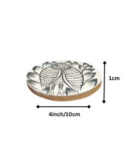 Handcrafted Wooden Coasters Set of 2 | Round Fish & Owl Design Tea and Coffee Table Coasters. (Round)