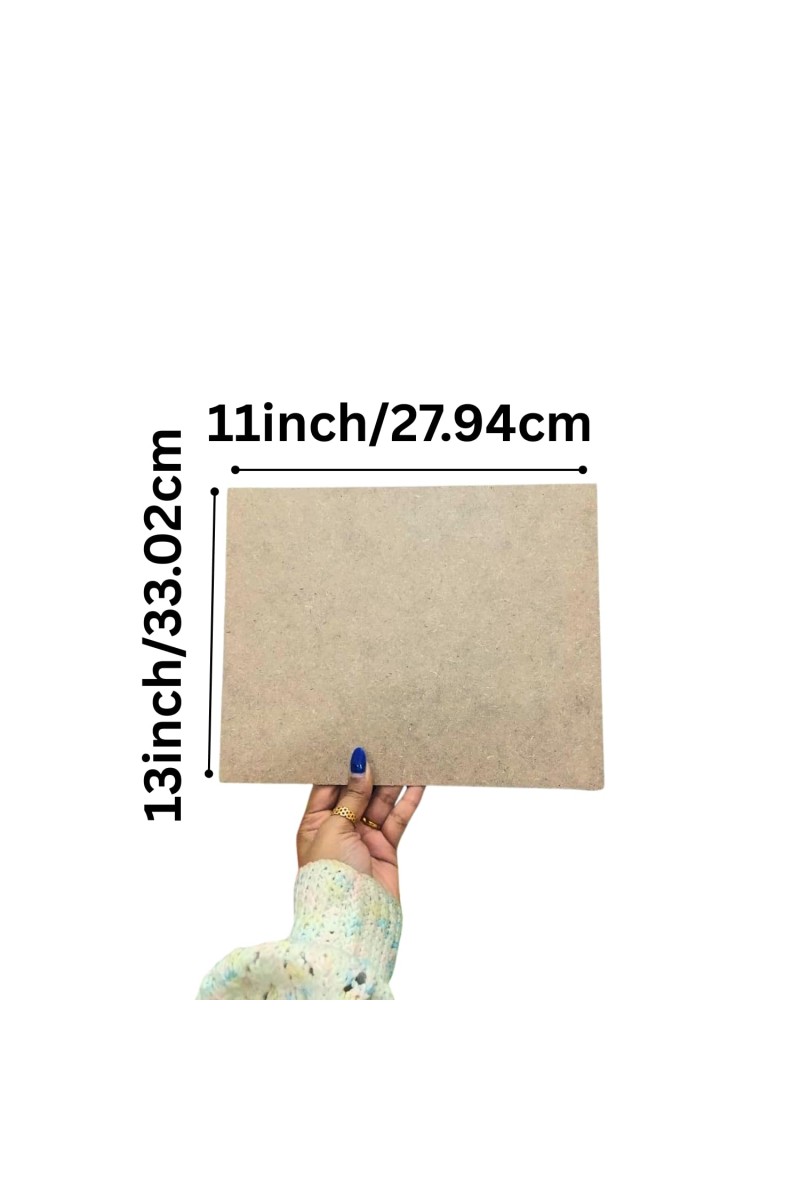 MDF Board Sheets 3 mm for Arts & Crafts | Premium Plain MDF Wood Sheets for Painting, Resin Art, Mandala, Pyrography, Decoupage & DIY Projects | 13 x 11 Inch | Pack of 10 (13x11)