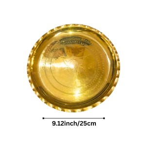 Brass Pooja Aarti Thali Set | Traditional Engraved Brass Plate for Puja, Diwali, Temple & Home Decoration | Handcrafted Brass Arti Thali with Antique Finish (Set of 2) Brass Pooja Aarti Thali Set | Traditional Engraved Brass Plate for Puja, Diwali, Temple & Home Decoration | Handcrafted Brass Arti Thali with Antique Finish (Set of 2)