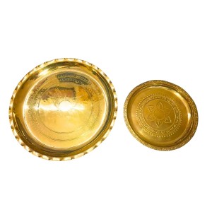 Brass Pooja Aarti Thali Set | Traditional Engraved Brass Plate for Puja, Diwali, Temple & Home Decoration | Handcrafted Brass Arti Thali with Antique Finish (Set of 2) Brass Pooja Aarti Thali Set | Traditional Engraved Brass Plate for Puja, Diwali, Temple & Home Decoration | Handcrafted Brass Arti Thali with Antique Finish (Set of 2)