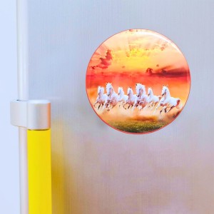Stainless Steel Round Seven Horses Fridge Magnet | Decorative Refrigerator Magnet for Home & Office | Premium Finish | Pack of 4 (4) Stainless Steel Round Seven Horses Fridge Magnet | Decorative Refrigerator Magnet for Home & Office | Premium Finish | Pack of 4 (4)