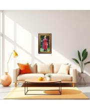 Swami Vivekananda Digital Golden Balck Color Photo Frame | Hindu Religious Wall Decor | 14x20 Inches - Inspirational Wall Art for Office, Home Decor - Ideal Spiritual Gift (F16614)