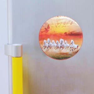 Stainless Steel Round Seven Horses Fridge Magnet | Decorative Refrigerator Magnet for Home & Office | Pack of 1 Stainless Steel Round Seven Horses Fridge Magnet | Decorative Refrigerator Magnet for Home & Office | Pack of 1