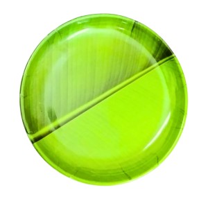 Round Plate | Green Leaf Design Serving Plate for Puja, Prasad & Traditional Dining Festive & Daily Use. Round Plate | Green Leaf Design Serving Plate for Puja, Prasad & Traditional Dining Festive & Daily Use.
