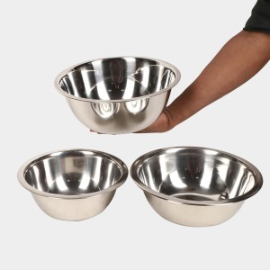 Steel Serving Bowl 24 X 9.5 cm, 21 X 7 cm, 1 8 X 6.5 cm (Pack of 3) Steel Serving Bowl 24 X 9.5 cm, 21 X 7 cm, 1 8 X 6.5 cm (Pack of 3)