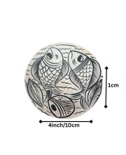 Handcrafted Wooden Tea Coasters Set of 2 | Round Fish Design Drink Coasters for Coffee, Tea & Table Décor (Round)