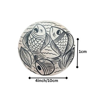 Handcrafted Wooden Tea Coasters Set of 2 | Round Fish Design Drink Coasters for Coffee, Tea & Table Décor (Round) Handcrafted Wooden Tea Coasters Set of 2 | Round Fish Design Drink Coasters for Coffee, Tea & Table Décor (Round)