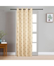 Home Beautiful 7ft. Beige Printed Eyelet Window Curtains - (M2748) Home Beautiful 7ft. Beige Printed Eyelet Window Curtains - (M2748)