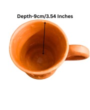 Handcrafted Terracotta Clay Mug with Handle – Eco-Friendly Traditional Kulhad Style Cup for Tea & Coffee (300 ml Approx) (2) Handcrafted Terracotta Clay Mug with Handle – Eco-Friendly Traditional Kulhad Style Cup for Tea & Coffee (300 ml Approx) (2)