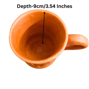 Handcrafted Terracotta Clay Mug with Handle – Eco-Friendly Traditional Kulhad Style Cup for Tea & Coffee (300 ml Approx) (2) Handcrafted Terracotta Clay Mug with Handle – Eco-Friendly Traditional Kulhad Style Cup for Tea & Coffee (300 ml Approx) (2)