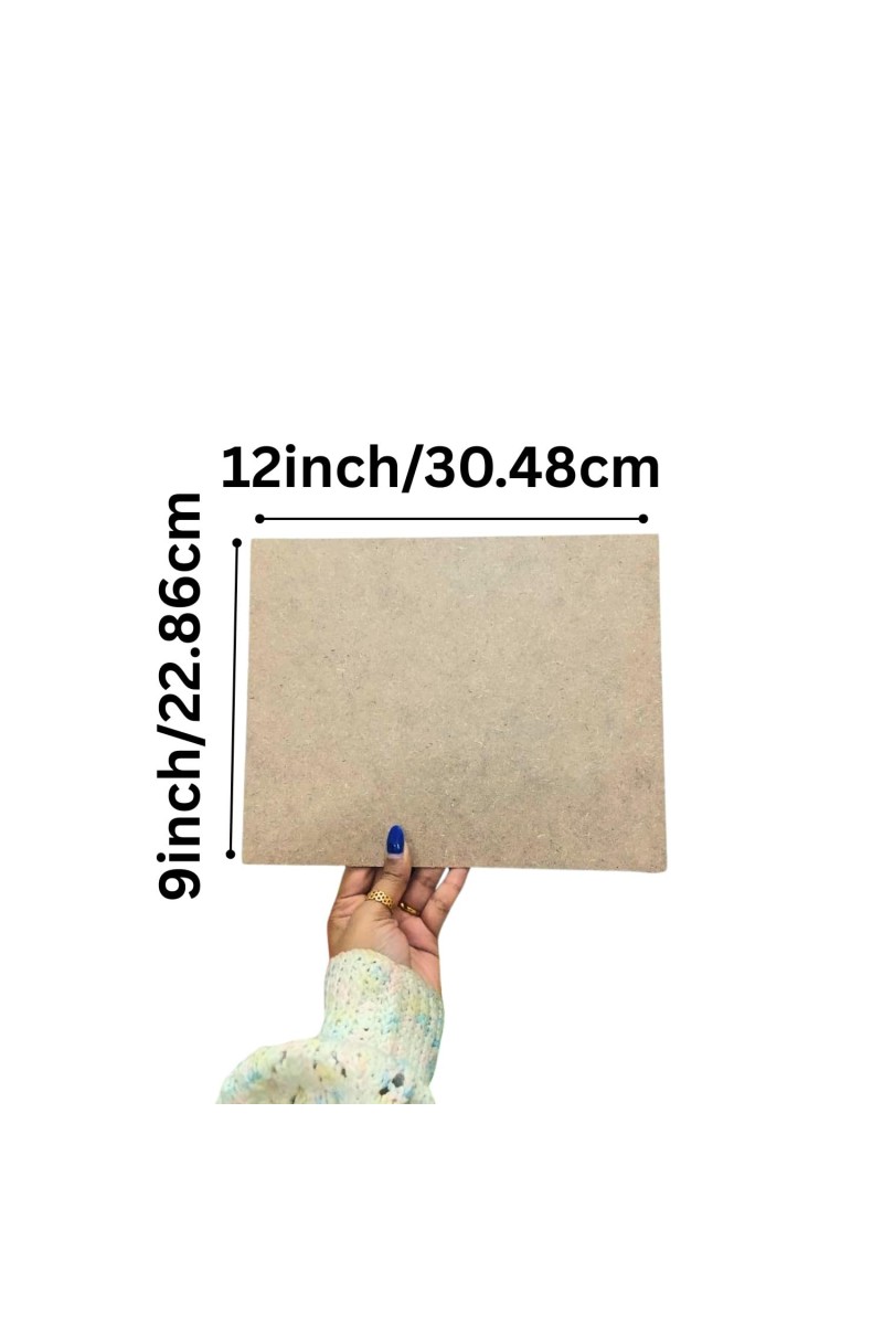 MDF Board Sheet 3 mm for Arts & Crafts | Premium Plain MDF Wood Sheets for Painting, Resin Art, Mandala, Pyrography, Decoupage & Lamination | 9 x 12 Inch | Pack of 10 (9x12)