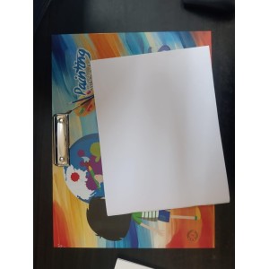 Hi Tech Sales Wooden Drawing Board with Small Drawing Notebook Combo at Low Cost for Kids/Students, Girls & Boys || Stainless Steel Clip, Plain MDF Hard Board Writing Pad (Multicolored)