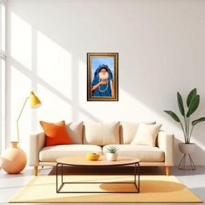 Sadguru Digital Golden Balck Color Photo Frame | Hindu Religious Wall Decor | 10x16 Inches - Inspirational Wall Art for Office, Home Decor - Ideal Spiritual Gift (F16593)