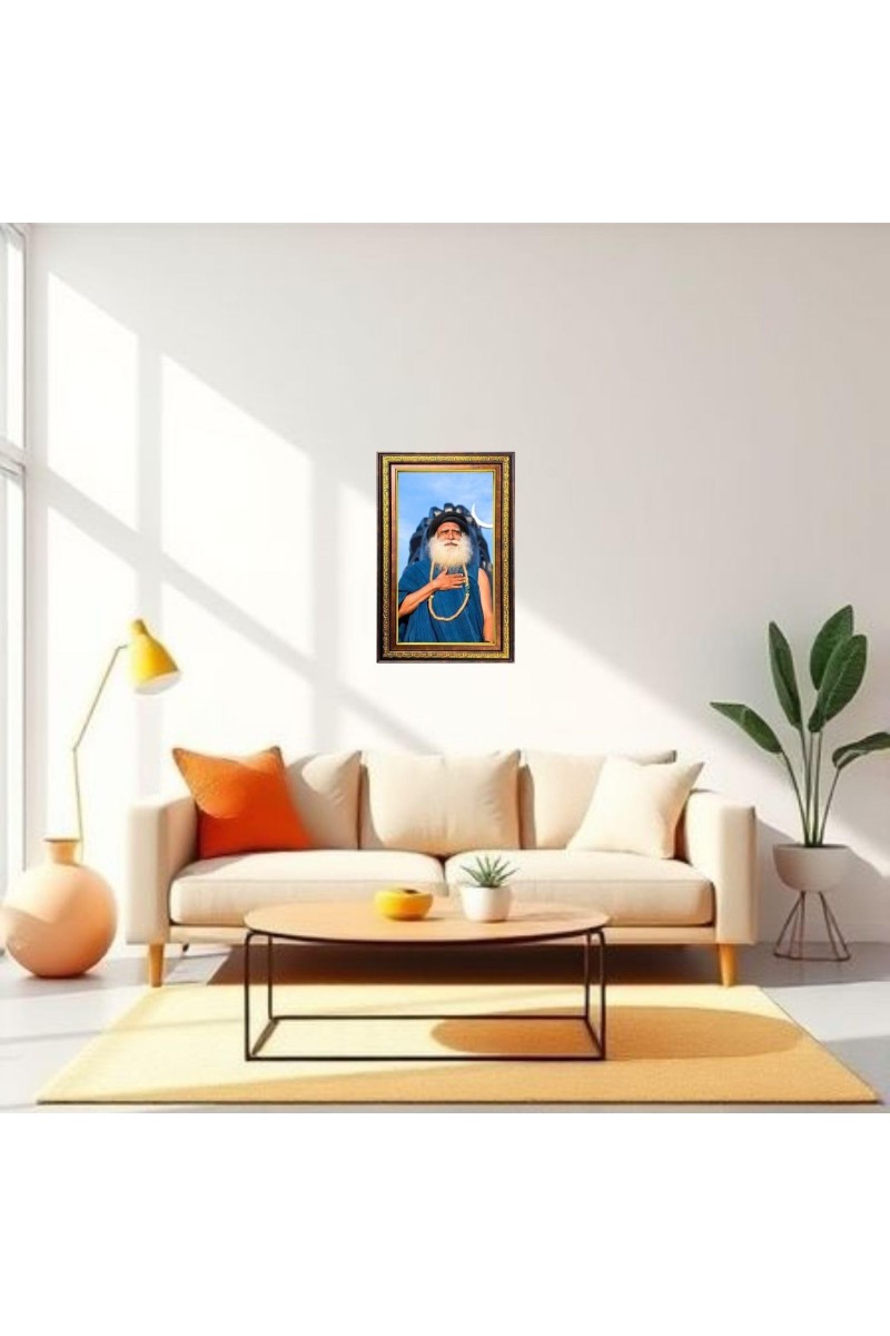 Sadguru Digital Golden Balck Color Photo Frame | Hindu Religious Wall Decor | 10x16 Inches - Inspirational Wall Art for Office, Home Decor - Ideal Spiritual Gift (F16593)