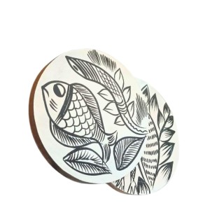 Handcrafted Wooden Coasters Set of 2 | Round Fish & Owl Design Tea and Coffee Table Coasters. (Round) Handcrafted Wooden Coasters Set of 2 | Round Fish & Owl Design Tea and Coffee Table Coasters. (Round)