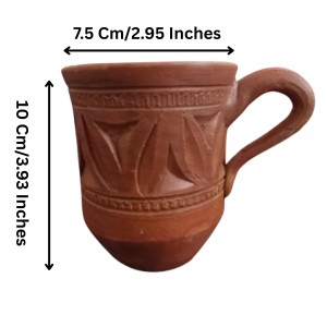 Handcrafted Terracotta Clay Mug with Handle – Eco-Friendly Traditional Kulhad Style Cup for Tea & Coffee (300 ml Approx) (2) Handcrafted Terracotta Clay Mug with Handle – Eco-Friendly Traditional Kulhad Style Cup for Tea & Coffee (300 ml Approx) (2)