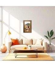 Ramana Maharshi Digital Golden Balck Color Photo Frame | Hindu Religious Wall Decor | 10x16 Inches - Inspirational Wall Art for Office, Home Decor - Ideal Spiritual Gift (F16640)