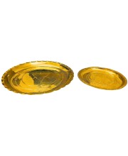 Brass Pooja Aarti Thali Set | Traditional Engraved Brass Plate for Puja, Diwali, Temple & Home Decoration | Handcrafted Brass Arti Thali with Antique Finish (Set of 2)