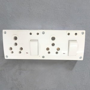 4 Universal Socket with 2 Switch Wall Plate, Multi Plug Electrical Outlet Board, Heavy Duty ABS, Home & Office Power Extension Wall Socket 4 Universal Socket with 2 Switch Wall Plate, Multi Plug Electrical Outlet Board, Heavy Duty ABS, Home & Office Power Extension Wall Socket
