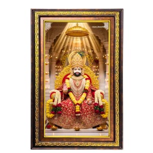 KhatuShyam Digital Golden Balck Color Photo Frame | Hindu Religious Wall Decor | 12x18 Inches - Inspirational Wall Art for Office, Home Decor - Ideal Spiritual Gift (F16677)