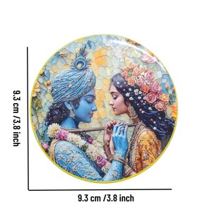 Stainless Steel Round Radha Krishna Fridge Magnet | Devotional & Decorative Magnet for Refrigerator | Pack of 1 Stainless Steel Round Radha Krishna Fridge Magnet | Devotional & Decorative Magnet for Refrigerator | Pack of 1