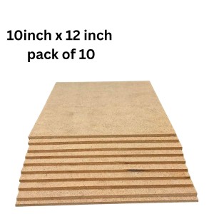 MDF Board Sheets 3 mm for Arts & Crafts | Premium Plain MDF Wood Sheets for Painting, Resin Art, Mandala, Pyrography, Decoupage & DIY Projects | 13 x 15 Inch | Pack of 10