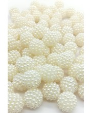 HiTechMart 10mm Round Dotted Ball Shaped Creamy White Pearl Plastic Beads for Jewelry, Arts & Crafts, Embroidery, Bracelets - Women, Girls & Kids. (Pack of 100)