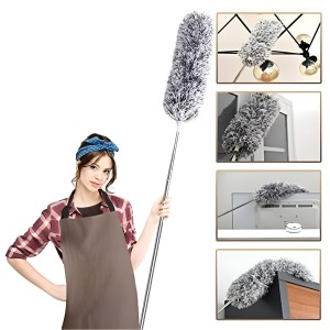 HiTechMart 2025 Upgraded Long Handle Microfiber Feather Ceiling Duster for Dust Cleaning with extendable Pole 100 Inch with Anti Scratch Bendable Brush for Cleaning High Cobweb Stick high Ceiling Fan HiTechMart 2025 Upgraded Long Handle Microfiber Feather Ceiling Duster for Dust Cleaning with extendable Pole 100 Inch with Anti Scratch Bendable Brush for Cleaning High Cobweb Stick high Ceiling Fan