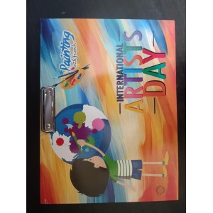 Hi Tech Sales Wooden Drawing Board with Large Drawing Notebook Combo at Low Cost for Kids/Students, Girls & Boys || Stainless Steel Clip, Plain MDF Hard Board Writing Pad (Multicolored)
