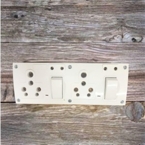 4 Universal Socket with 2 Switch Wall Plate, Multi Plug Electrical Outlet Board, Heavy Duty ABS, Home & Office Power Extension Wall Socket 4 Universal Socket with 2 Switch Wall Plate, Multi Plug Electrical Outlet Board, Heavy Duty ABS, Home & Office Power Extension Wall Socket