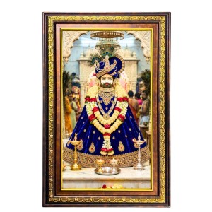 KhatuShyam Digital Golden Balck Color Photo Frame | Hindu Religious Wall Decor | 18x24 Inches - Inspirational Wall Art for Office, Home Decor - Ideal Spiritual Gift (F16682)