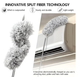 HiTechMart 2025 Upgraded Long Handle Microfiber Feather Ceiling Duster for Dust Cleaning with extendable Pole 100 Inch with Anti Scratch Bendable Brush for Cleaning High Cobweb Stick high Ceiling Fan HiTechMart 2025 Upgraded Long Handle Microfiber Feather Ceiling Duster for Dust Cleaning with extendable Pole 100 Inch with Anti Scratch Bendable Brush for Cleaning High Cobweb Stick high Ceiling Fan