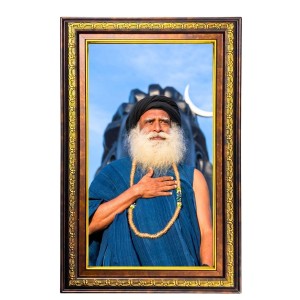 Sadguru Digital Golden Balck Color Photo Frame | Hindu Religious Wall Decor | 10x16 Inches - Inspirational Wall Art for Office, Home Decor - Ideal Spiritual Gift (F16593)