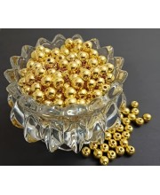 HiTechMart Gold-Plated Round Spacer Beads – Small Plastic Craft Beads for Jewelry Making, DIY Bracelets, Necklaces & Decorations (Bulk Pack) (100)