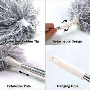 HiTechMart 2025 Upgraded Long Handle Microfiber Feather Ceiling Duster for Dust Cleaning with extendable Pole 100 Inch with Anti Scratch Bendable Brush for Cleaning High Cobweb Stick high Ceiling Fan HiTechMart 2025 Upgraded Long Handle Microfiber Feather Ceiling Duster for Dust Cleaning with extendable Pole 100 Inch with Anti Scratch Bendable Brush for Cleaning High Cobweb Stick high Ceiling Fan