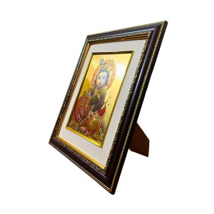 Golden Photo Frame for Home Decor & Puja Room | Decorative Religious Wall Art with Golden Finish | Hindu God Frame for Temple, Living Room, Office & Gift Purpose (Gopal)