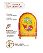 Handcrafted Bamboo Kulo Wall Decor with Hand-Painted Fish Art | Traditional Bengali Folk Art Decorative Bamboo Soop | Eco-Friendly Wall Hanging for Living Room, Entrance, Office & Home DÃ©cor