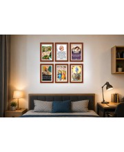 Pack Of 6 Laminated A4 Wall Posters | Spiritual, Motivational & Inspirational Designs | 250 GSM Photo Paper | Water-Resistant | Double-Sided Tape (F39329)