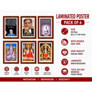 Pack Of 6 Laminated A4 Wall Posters | Spiritual, Motivational & Inspirational Designs | 250 GSM Photo Paper | Water-Resistant | Double-Sided Tape (F39172) Pack Of 6 Laminated A4 Wall Posters | Spiritual, Motivational & Inspirational Designs | 250 GSM Photo Paper | Water-Resistant | Double-Sided Tape (F39172)