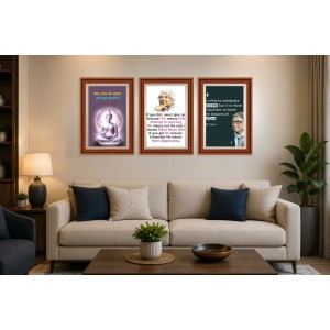Pack Of 6 Laminated A4 Wall Posters | Spiritual, Motivational & Inspirational Designs | 250 GSM Photo Paper | Water-Resistant | Double-Sided Tape (F39311)