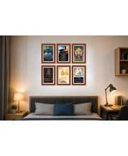 Pack Of 6 Laminated A4 Wall Posters | Spiritual, Motivational & Inspirational Designs | 250 GSM Photo Paper | Water-Resistant | Double-Sided Tape (F39351)