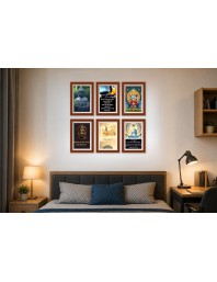 Pack Of 6 Laminated A4 Wall Posters | Spiritual, Motivational & Inspirational Designs | 250 GSM Photo Paper | Water-Resistant | Double-Sided Tape (F39351)